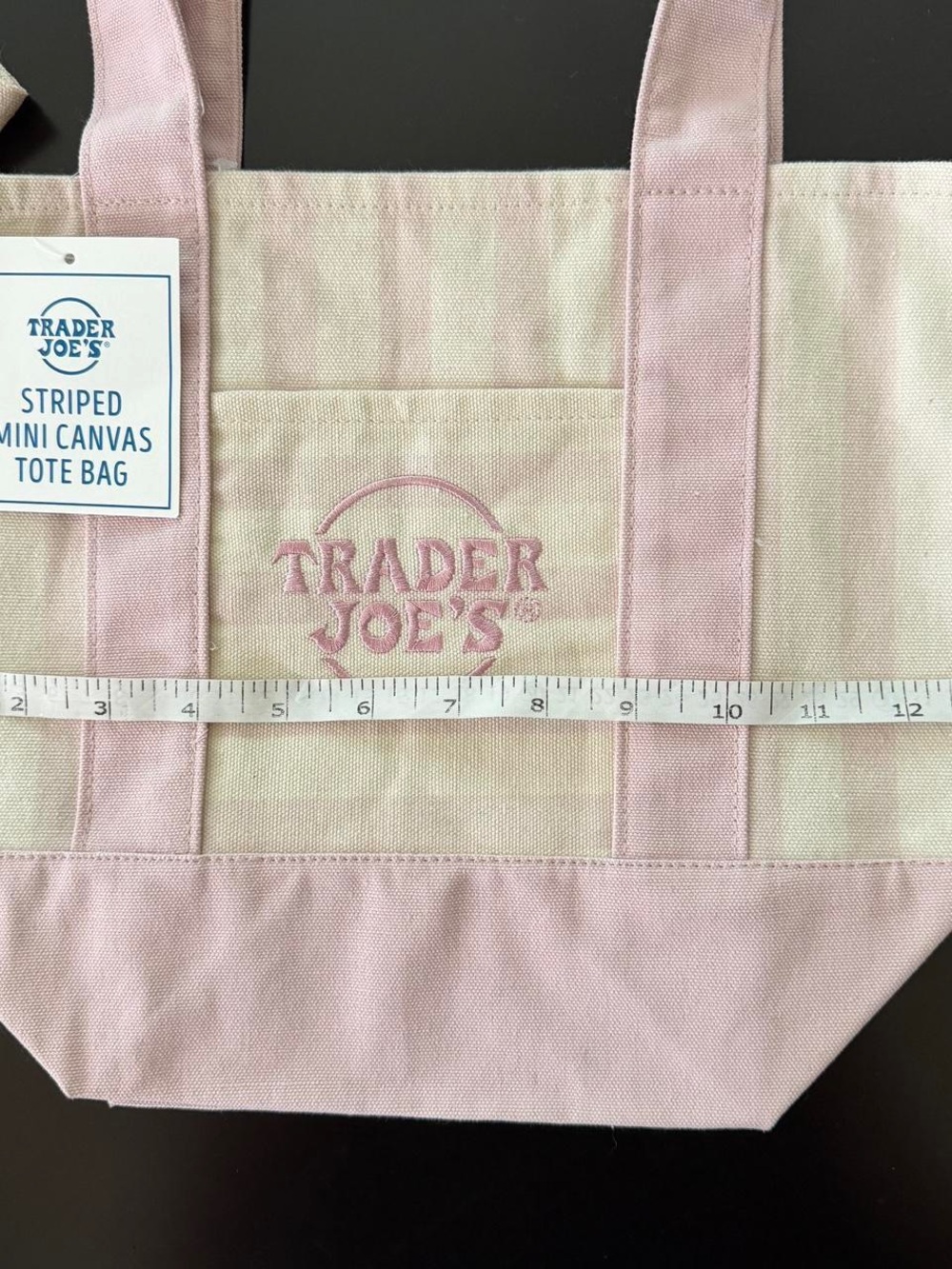 Trader Joe's Viral Striped Mini Canvas Tote Bag - Set of 4 - Picture 4 of 5